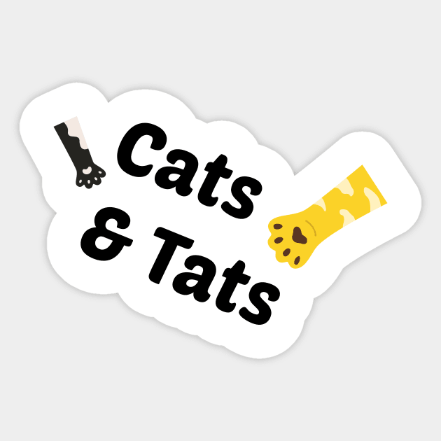 Cats & Tats, Tats gifts, Cat Lover Sticker by StrompTees